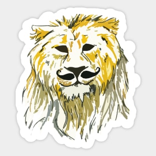 Lion with moustache Sticker